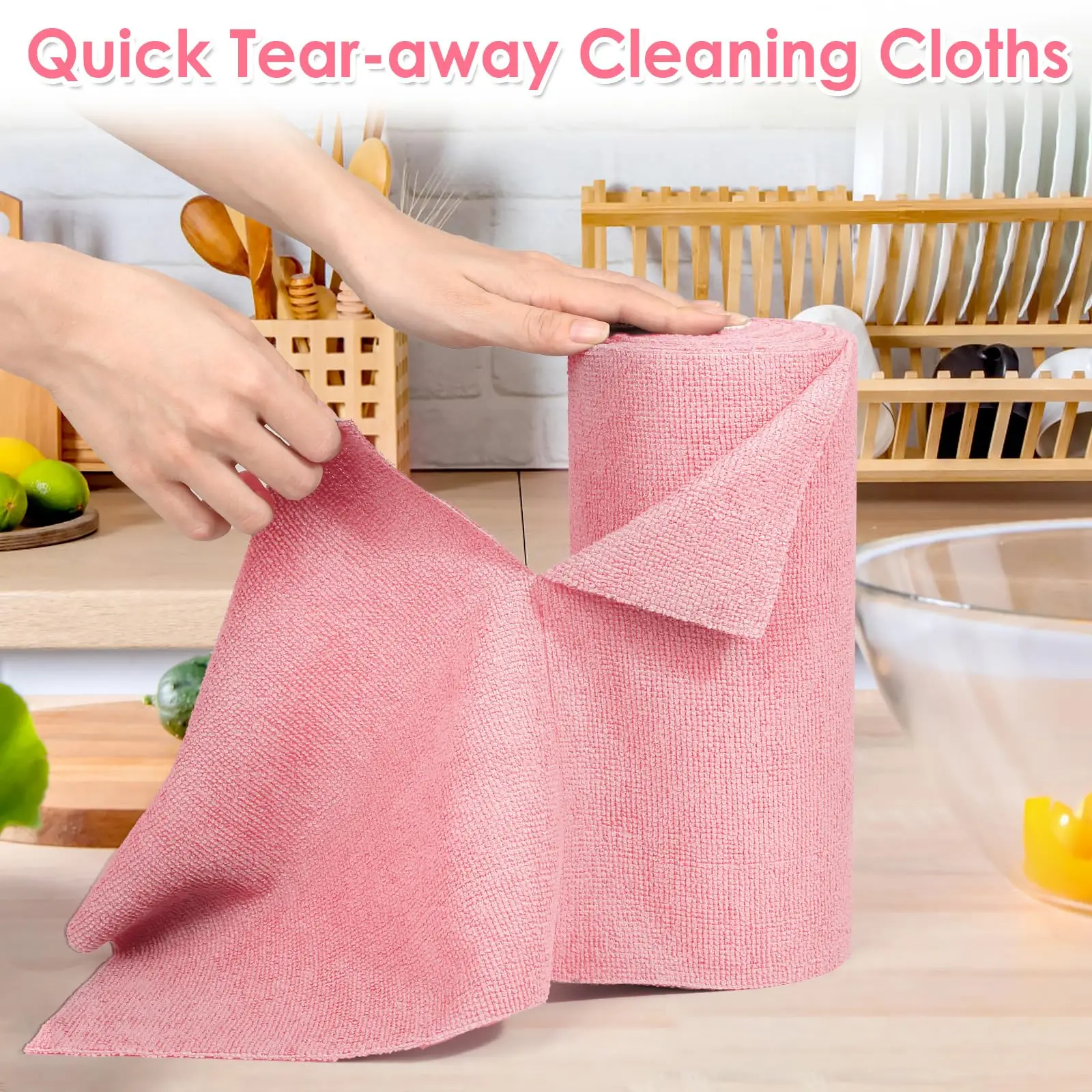 Microfiber Cleaning Cloth Roll Tear Up Towels 45pck For Kitchen Car