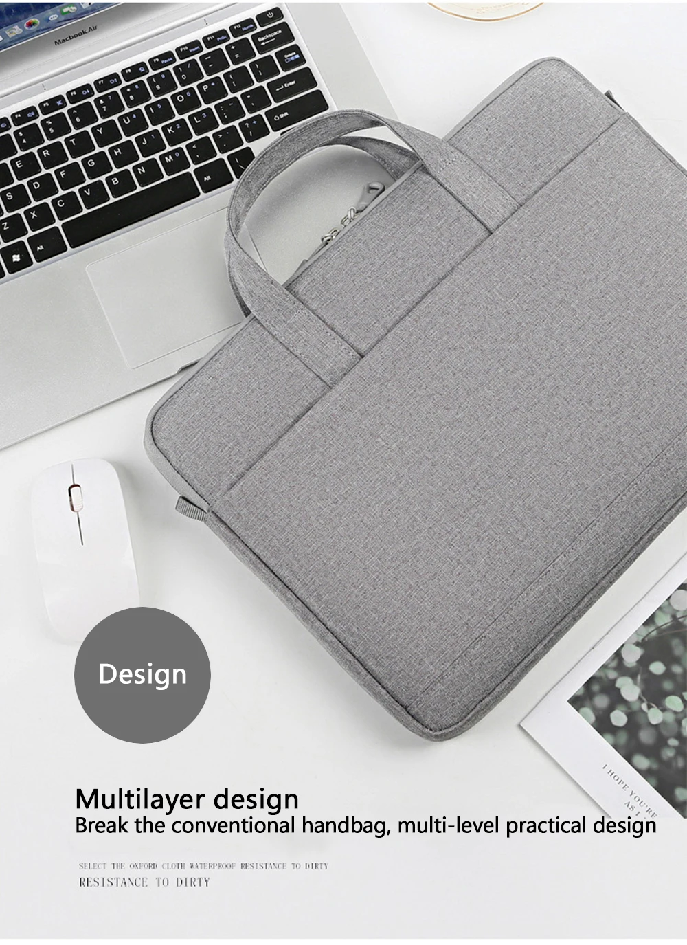 Portable Laptop Tote Laptop Bag 15.6 Inch Waterproof Business Computer