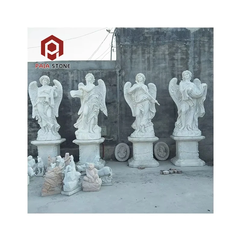 Ukiran Marmar Itali Moden Putih Musim Empat Luar Rumah PAIA, Saiz Besar, Permukaan Berkilat, Buatan Tangan, Untuk Digunakan di Hotel