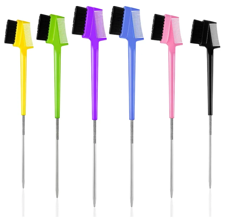 OEM заводская мини-щетка для укладки волос шпатель двойной угловой двухсторонний гребень бровей кисть управления