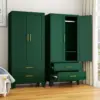 Armadio in metallo verde con 2 cassetti