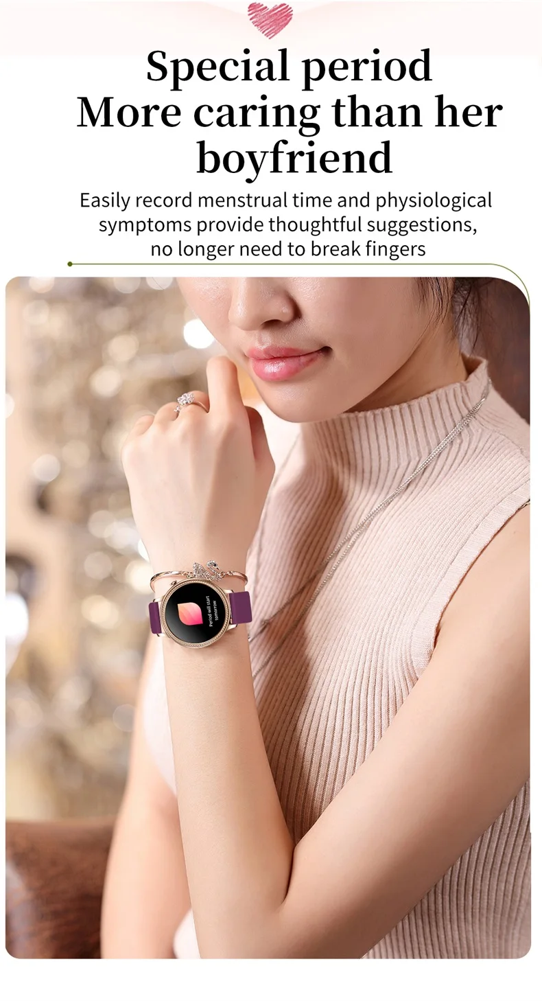 Woman Smartwatch V60 Heart Rate Monitor BT Call Music Player Sleep Monitor Smartwatches Woman (6).jpg