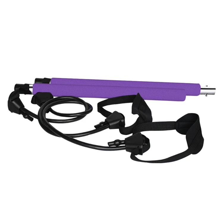 SHENGDE Portable Adjustable Resistance Steel & Foam Pink/Purple OEM Kit Workout Fitness Yoga Band Gym Stick Pilates Bar