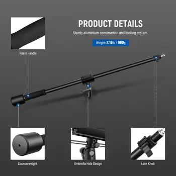 NEEWER 35" to 61" (89 to 155cm) Tripod Boom Arm with 1.5kg Counterweight and Sandbag detail image