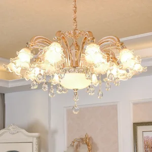 Zhongshan European Style Classic Luxury Glass Crystal Chandeliers Ceiling for Living Room Villa Decoration