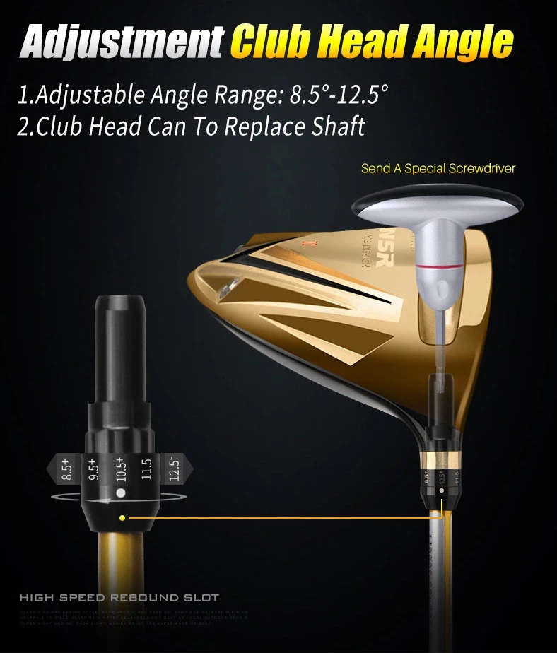Wholesale PGM MTG017 NSR II Golden Black Color Men Golf Clubs Complete Set with Fashion Travel Golf Bag