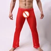 Red Mens Striped Transparent Sheer Mesh Pyjama Pants
