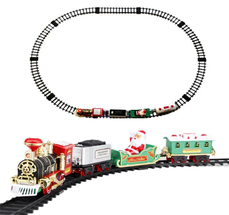 TOYANDONA Juguetes Clásicos de Trenes Navideños con Luces Y Sonidos para Debajo del Árbol de Navidad Tren a Pilas con Rieles para Niños Niños Y Niñas Navidad Niñas 