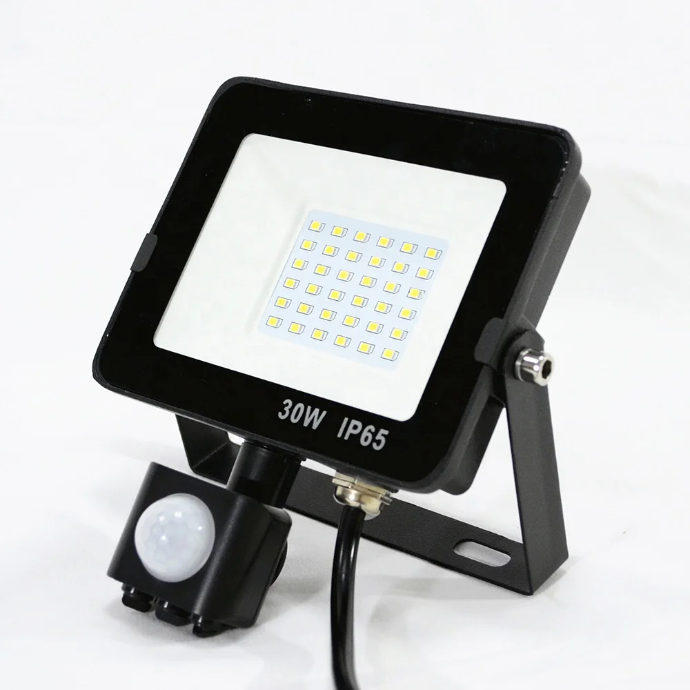 New Product Simple Design IP65 Floodlights Smart 50W 30W Motion Sensor Flood Light Led Outdoor for Garden Stairway