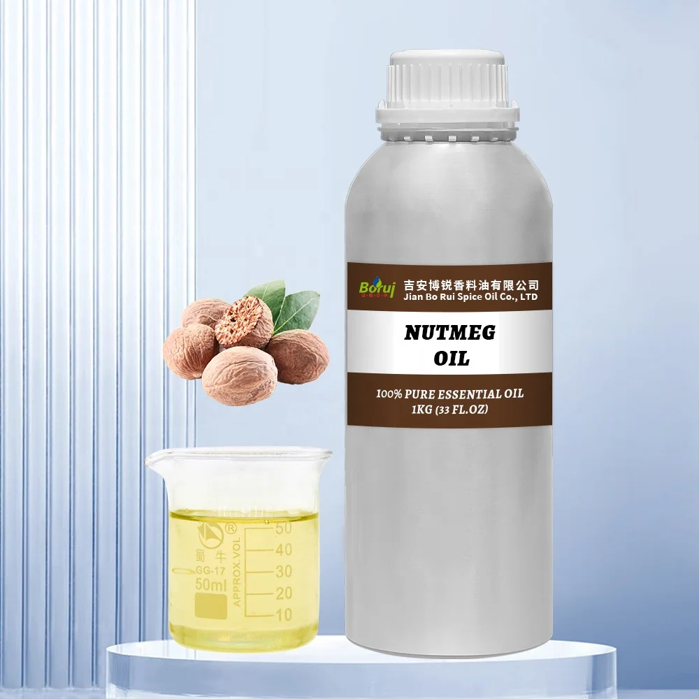 Private Label Bulk Nutmeg Essential Oil Fresh Odor Plant Extract From Nutmeg Seeds Pure Essential Oil