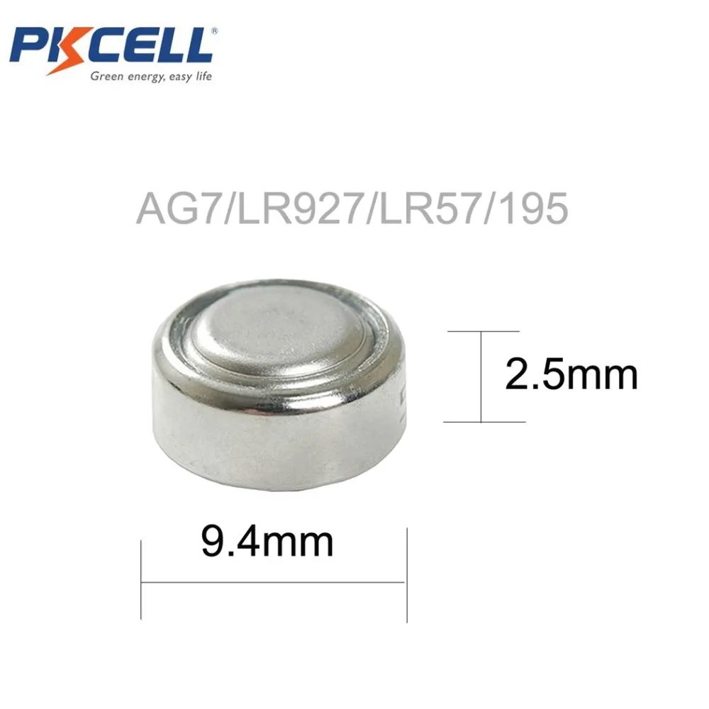 1.5Vアルカリボタン電池 PKCELL コイン電池 1.5V AG7 LR57 195 927 アルカリボタン電池 腕時計用電池