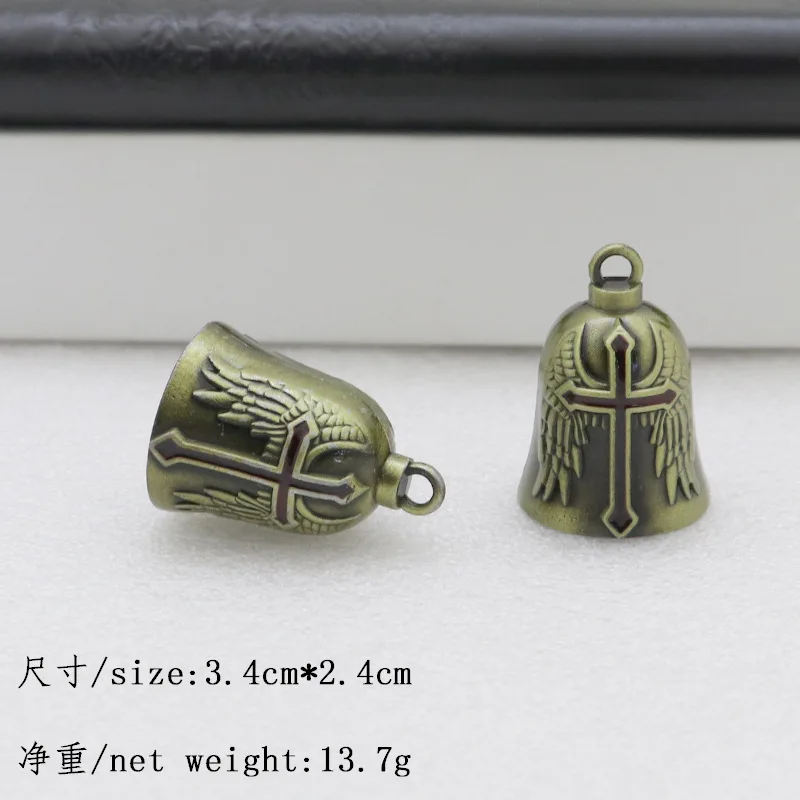 Catholic Bell KeyChain Protection Guardian Ride Bell Good Luck Charm St.Michael St.Benedict Biker Gifts Religious Keyrings