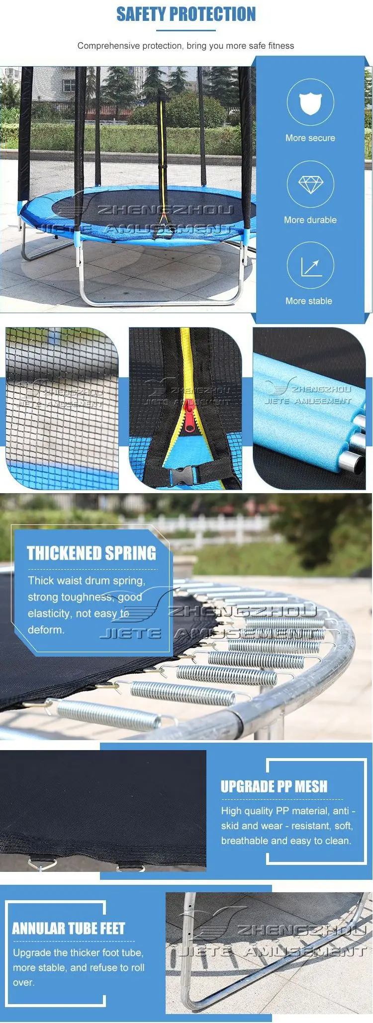 outdoor sport bungee trampoline for home use