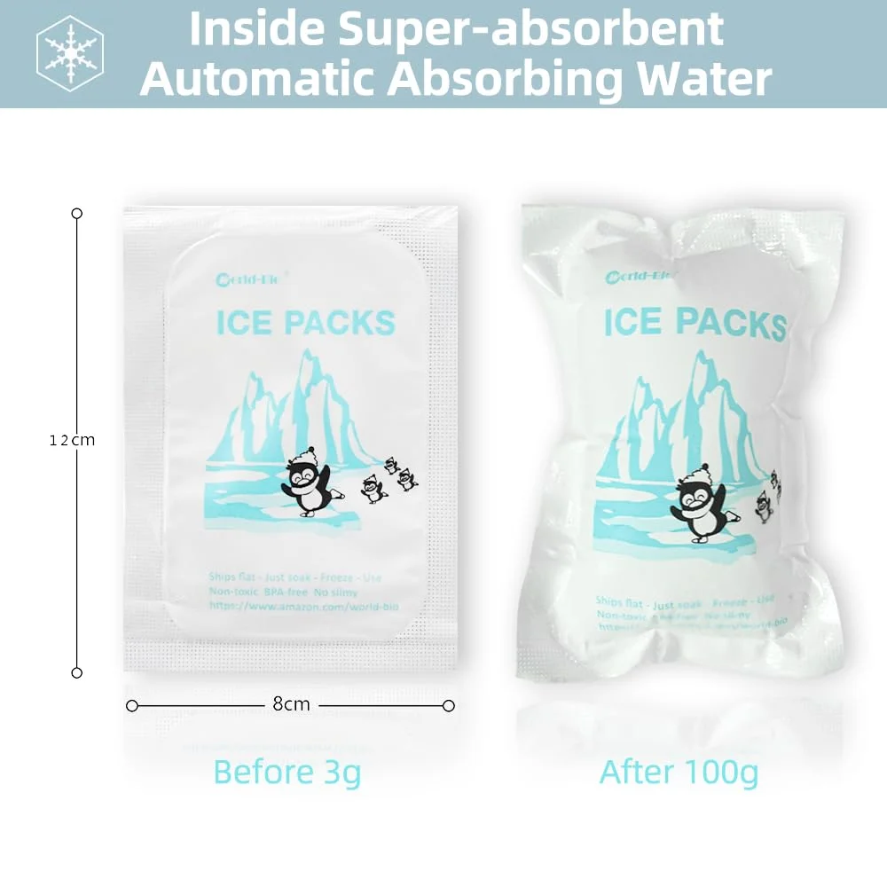 Worldbio Dry Ice Packs Sheet For Shipping Frozen Food Self Absorb