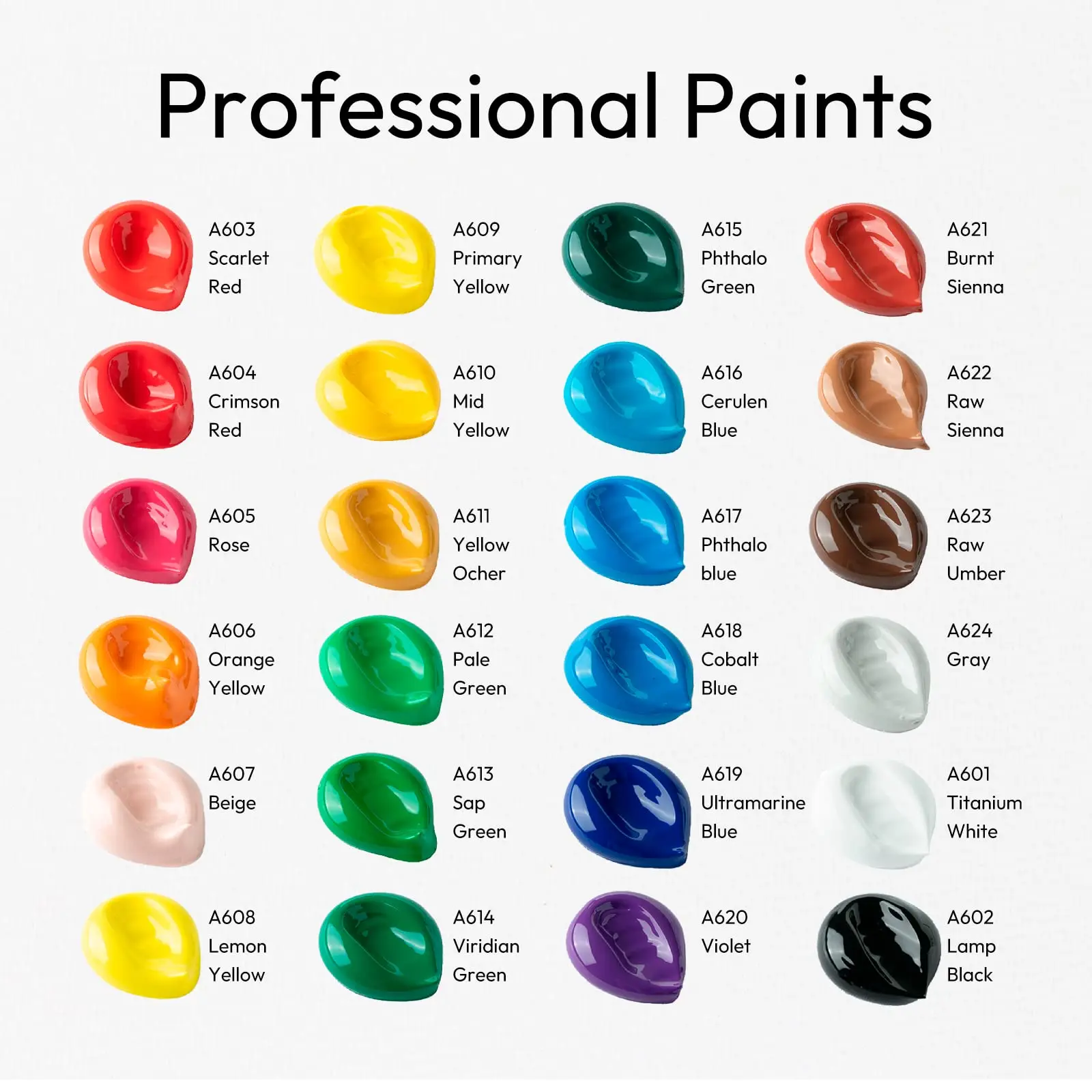 Factory Wholesale Assorted Colors Nontoxic Pouring Acrylic Paints For