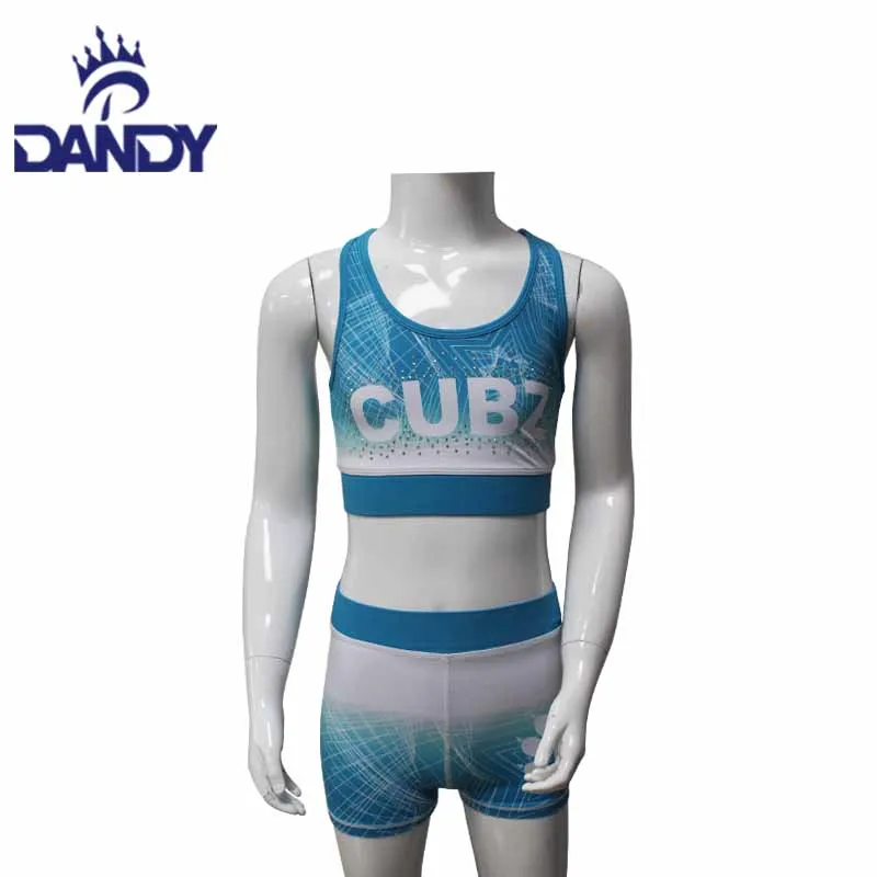 Dandy Custom Sublimation Youth Cheerleading Uniforms Dance Costume Ombre Cheer Practice Wear