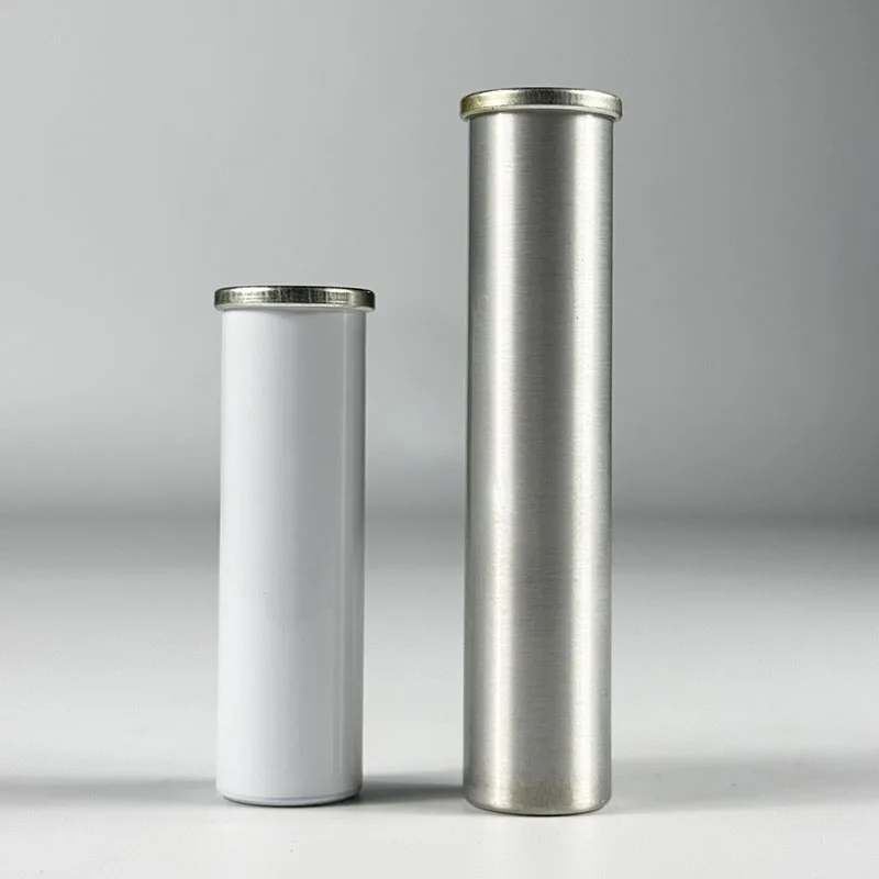 GMP Pharmaceutical D28X135 Aluminum Effervescent Tablet Tube with Silica Desiccant Spring Cap
