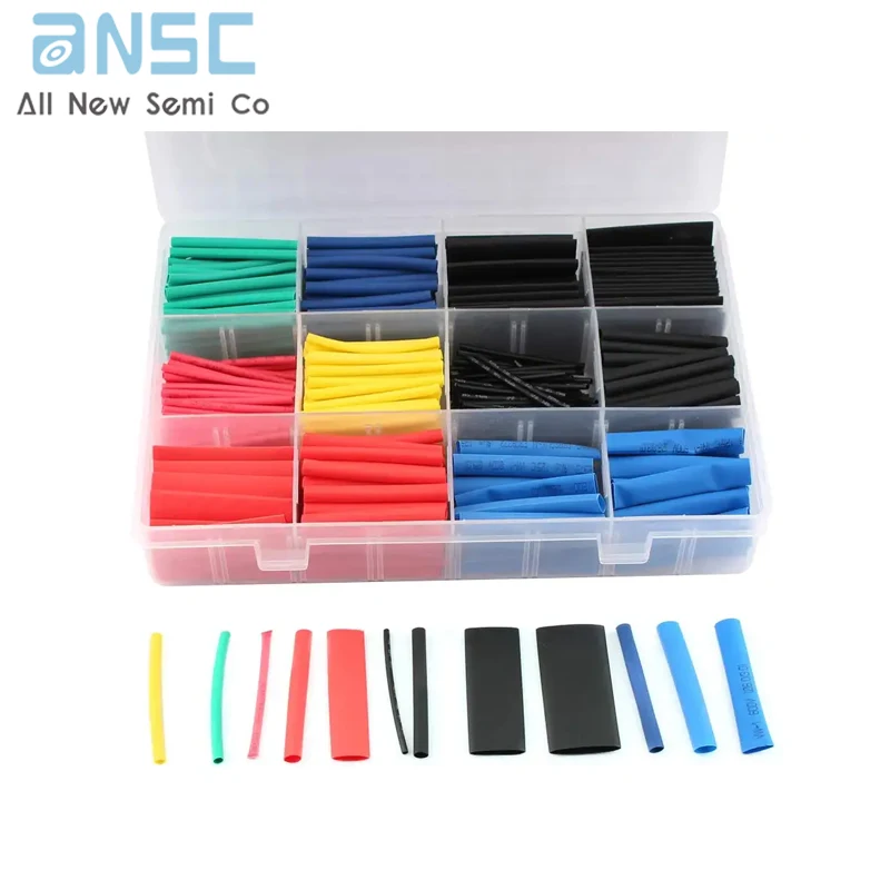 560pcs Flat Heat shrink tubing sleeve 2:1,Heat Shrink Tubing Heat Shrink Tubing kit with Box,for Charging Cable Data Cable Wire