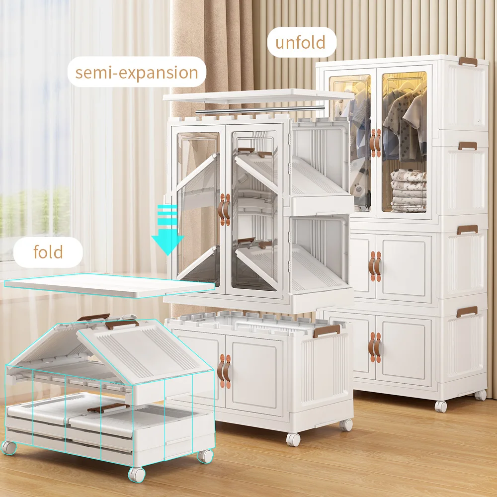 Foldable Clothes Storage Box Portable Wardrobe Organizer