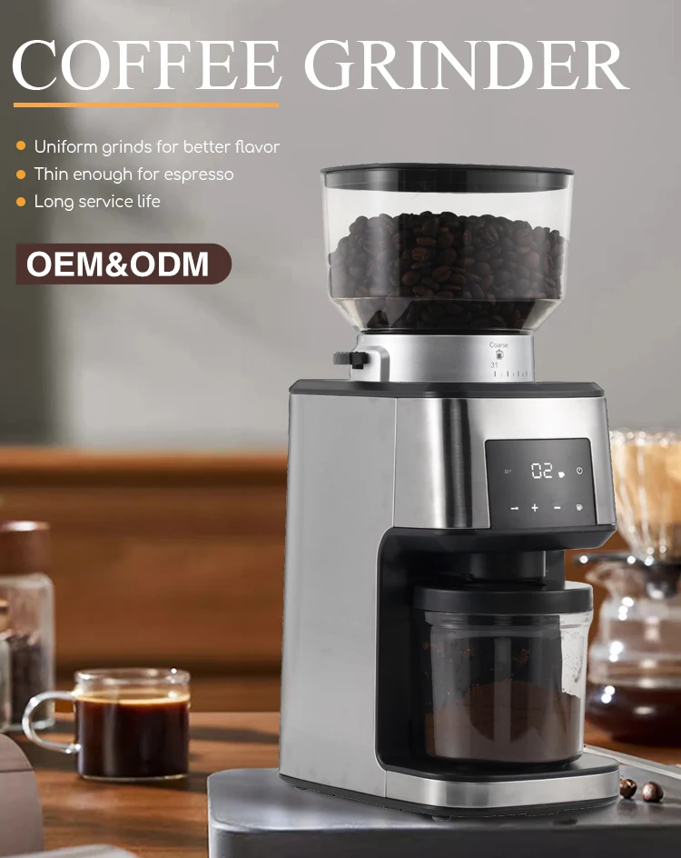 Anti Static Conical Burr Espresso Digital Control Conical Burr Coffee