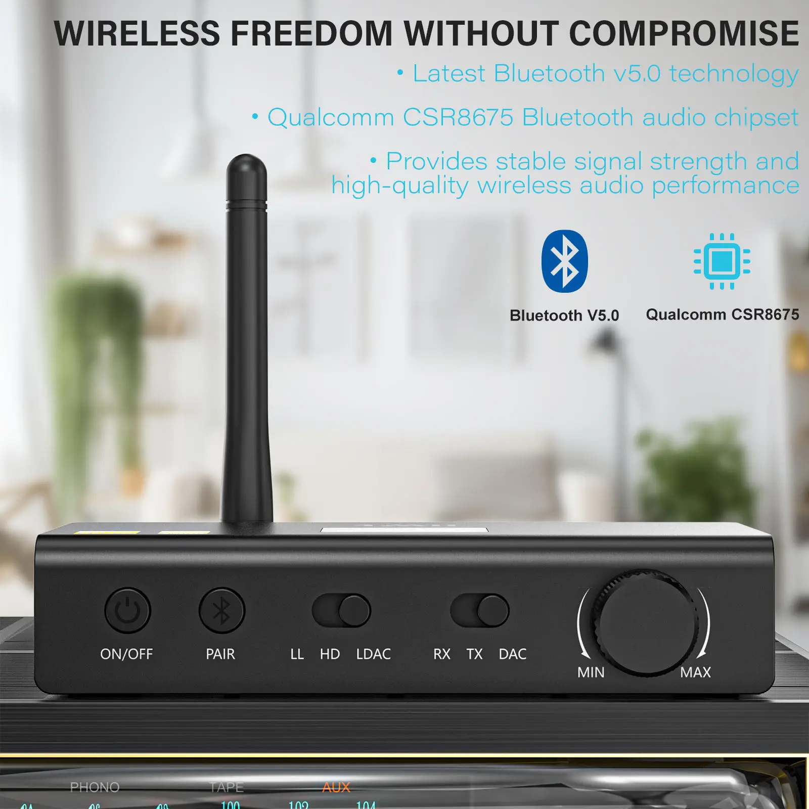 1Mii DS700 Hi-Fi Bluetooth Audio Receiver & Transmitter with ESS