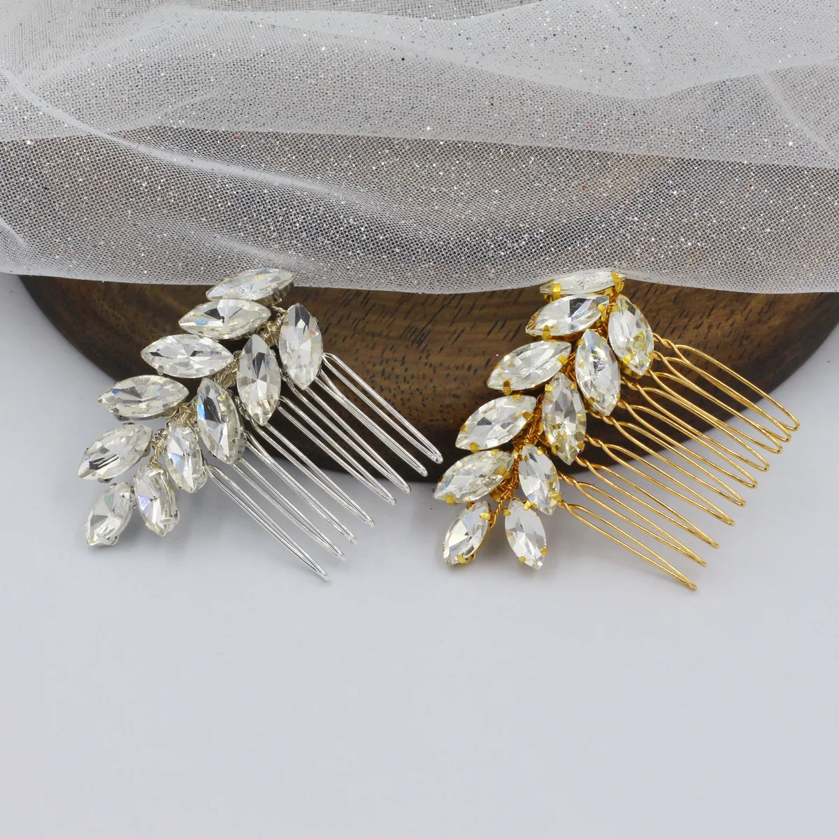 Новое поступление 2022, свадебная расческа для волос «конский глаз» со стразами, свадебные аксессуары для волос оптом для женщин