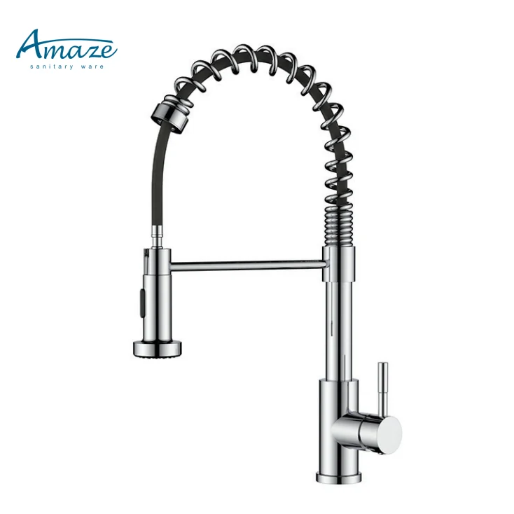 Stainless Steel 304 Free Pull Down Flexible Spring Set Pull Out kitchenaid faucet details