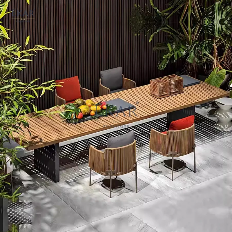 New modern outdoor garden waterproof dining table details