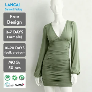 OEM ODM Clothing Manufacturer Clothes Women Casual Dresses Custom Low MOQ Design Service High Quality Garment Women Casual Dress