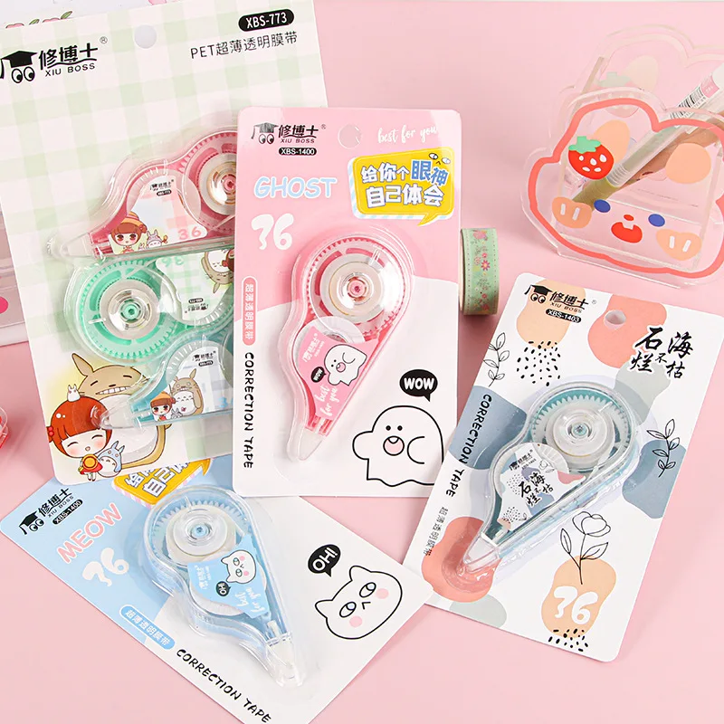 Креативная коррекция большой емкости с мультяшными милыми каракулями девчачьим сердцем Высокоценная для студентов канцелярскими принадлежностями