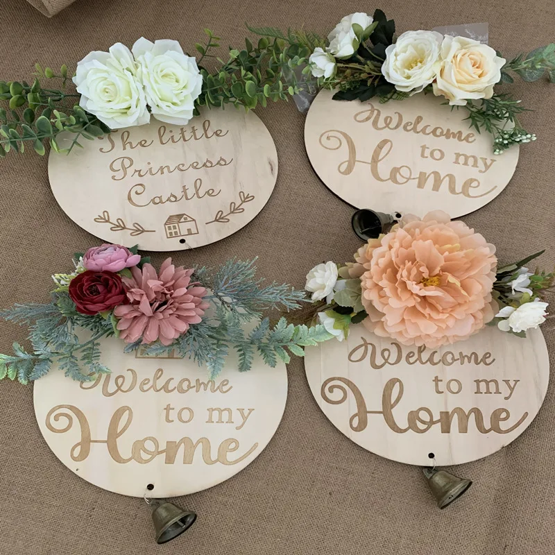 New design welcome sign for front door custom words wooden door signs 