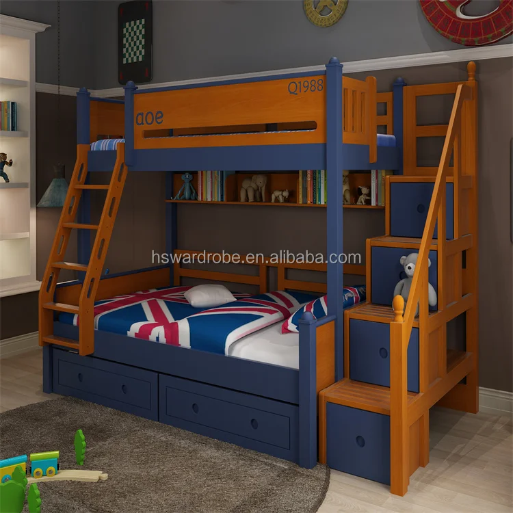 New Design Easy Assembly Queen Size Wooden Bunk Bed For Kids Bunk Beds