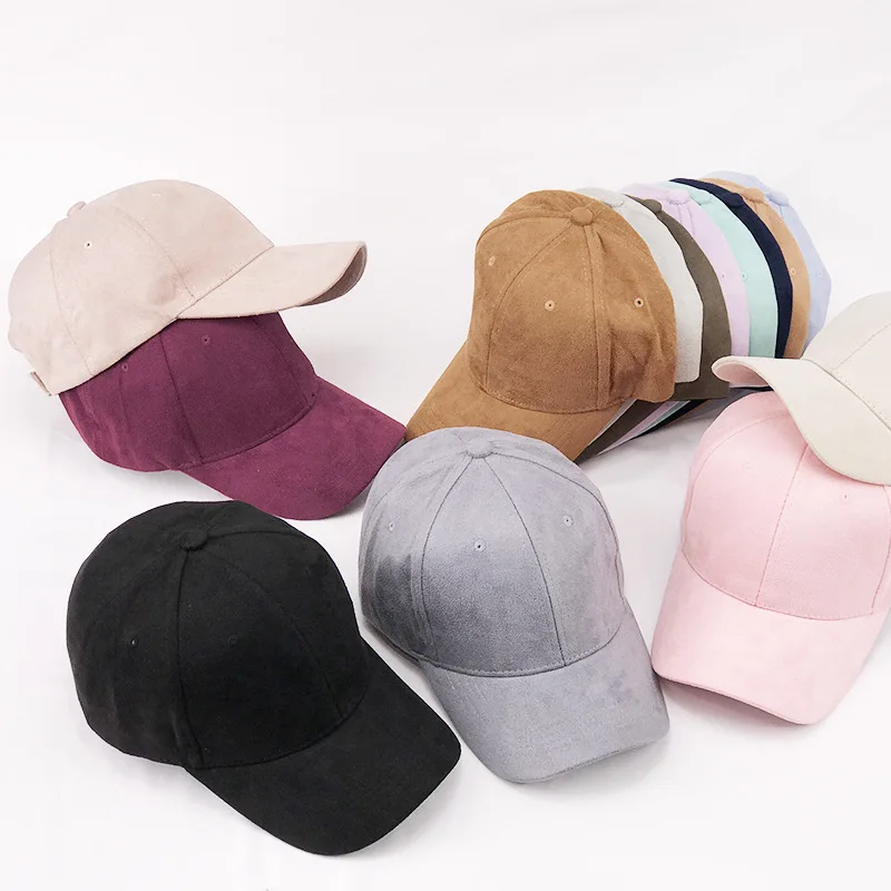 Unisex Men Women Suede Baseball Cap Snapback Visor Sport Sun Adjustable Hat 