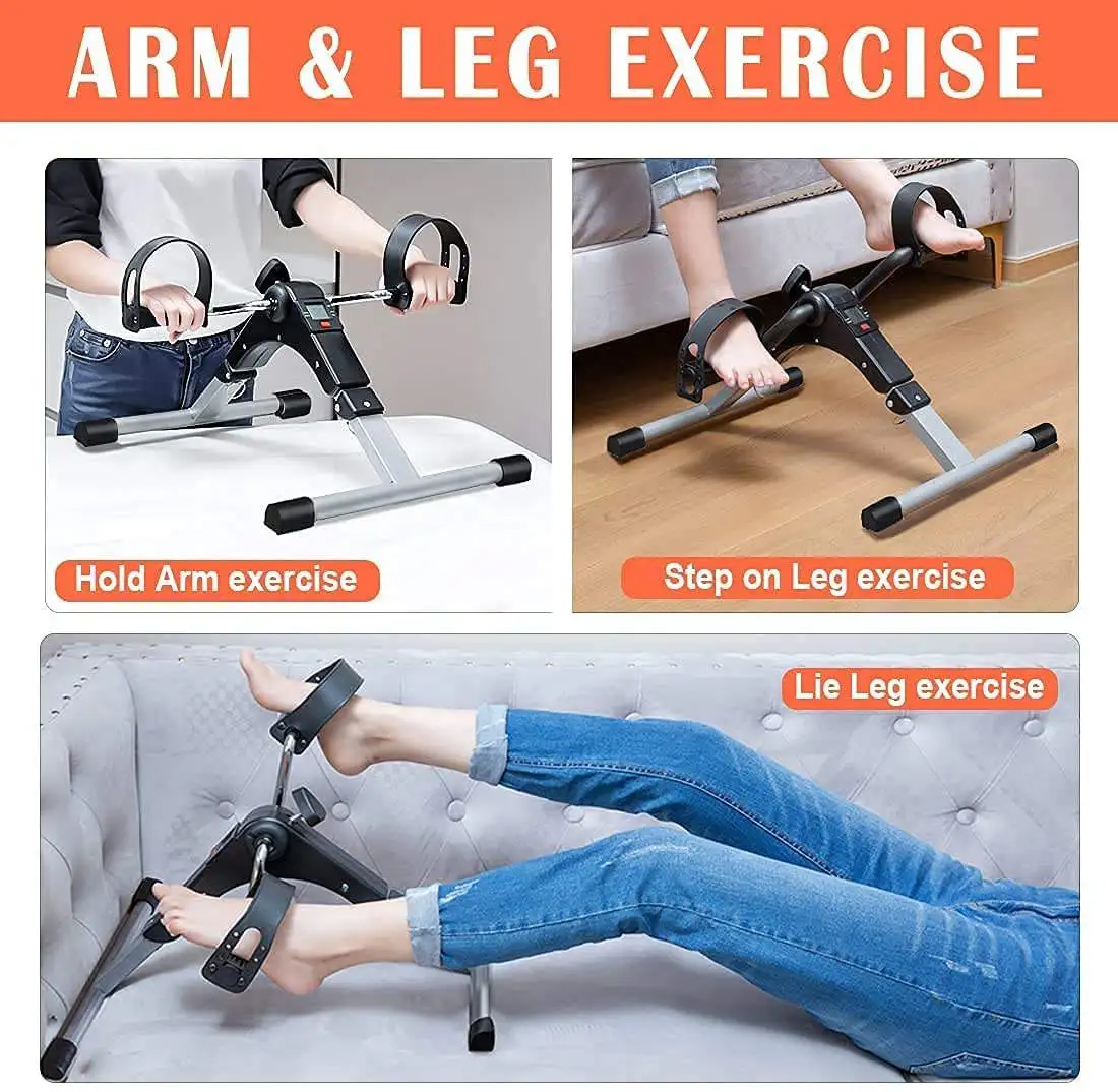 Mini Double Pedal Exercise Bike Mini Folding Home Use Fitness Pedal Exerciser for Leg