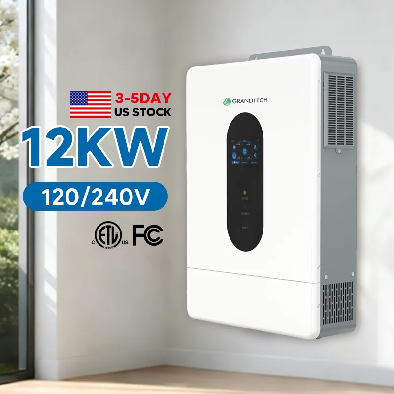 GRANDTECH Bộ biến tần năng lượng mặt trời lai MPPT 1kw 3kw 3.5kw 5kw 6kw 8kw 12KW Bộ biến tần lai 8kw 12KW 10KW ngoài lưới sóng sin chuẩn