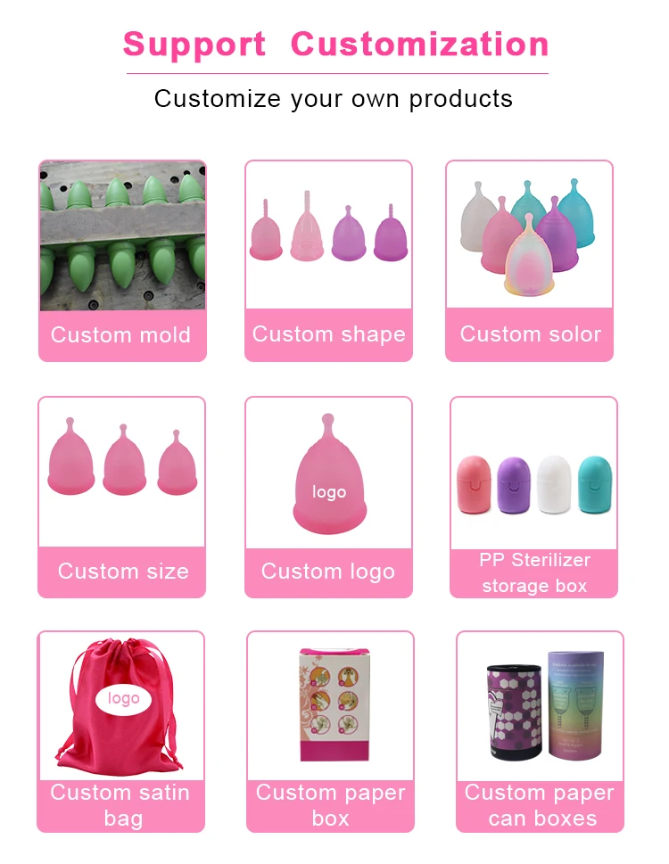 Factory Price Custom Color OEM ODM Menstrual Cups Medical Grade Silicone Organic Diva Period Cup Disk Sterilizer Menstrual Cup details