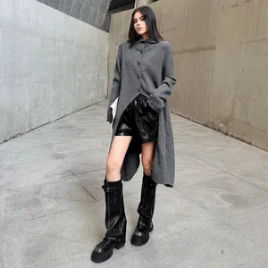Bettergirl 2026 Ramadan Retro niche design high neck irregular sweater dress