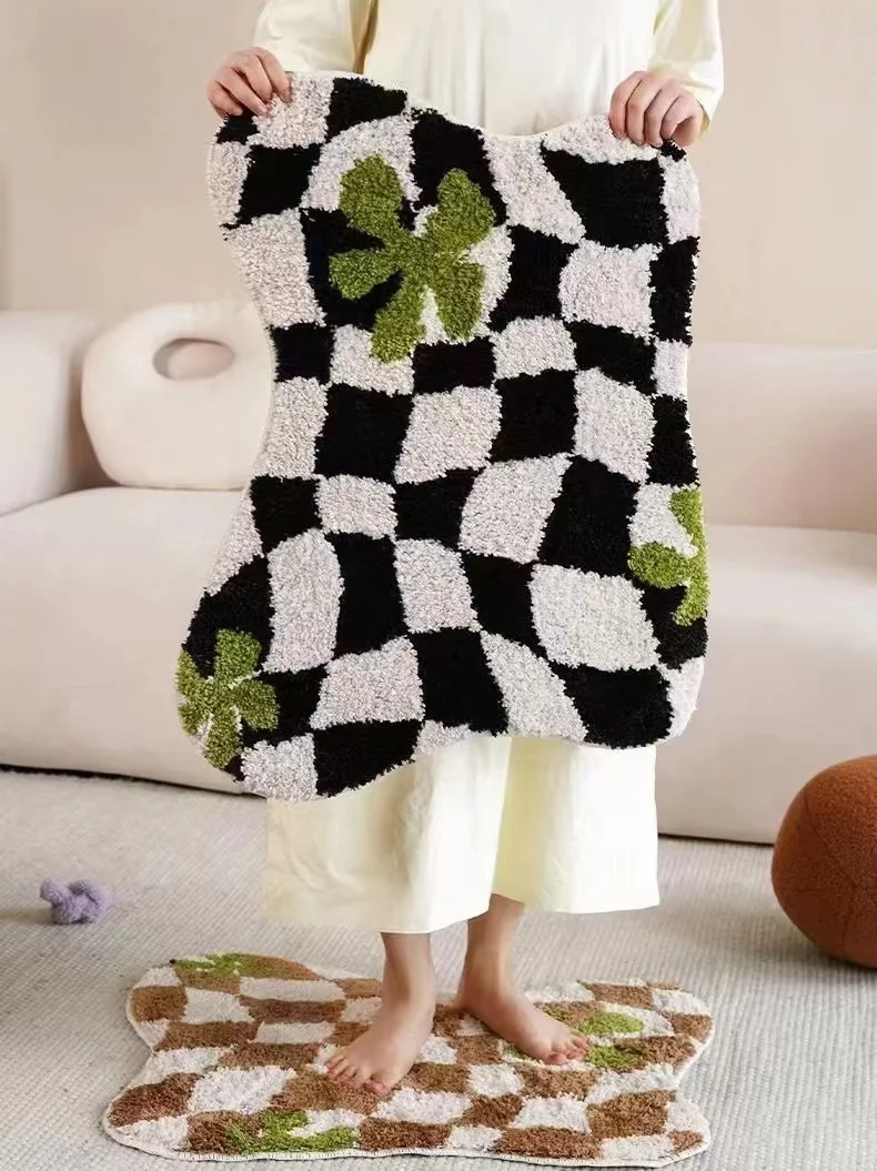 Custom Die Cut Plush Designer Carpet Handmade Non-slip Absorbent Rug Mat Fluffy Doormat - Buy ...