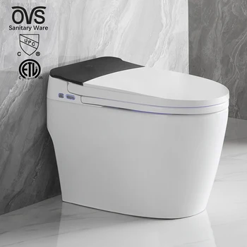 OVS Auto Sensor Flush One Piece Intelligent Wc Bidet Commode Toilet Bowl Automatic Operation Smart Toilet With Remote Control