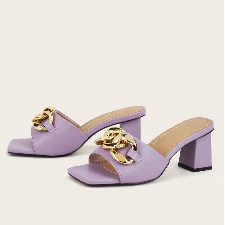 Sandalias De Tacón Alto Cuadrado Para Mujer,Sandalias Femeninas De Moda, Elegantes,Con Boca De Pescado,Con Cadena Gruesa,De Verano,2021 - Buy  Sandales Femme,Sandalias De Moda,Sandalias De Las Mujeres 2021 Product on  Alibaba.com