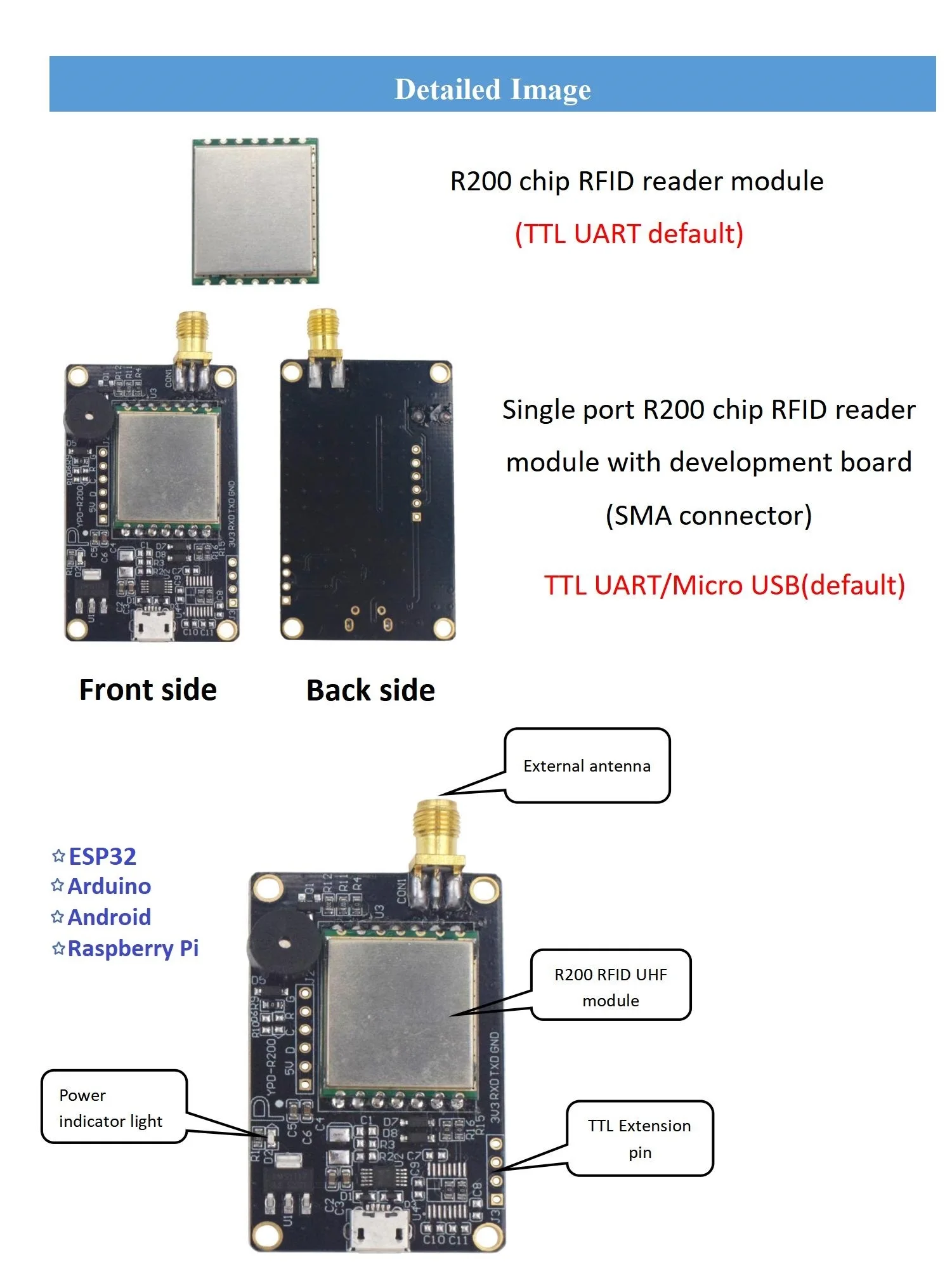 UHF RFID Module 860-960mhz - Efficient Reader for Arduino