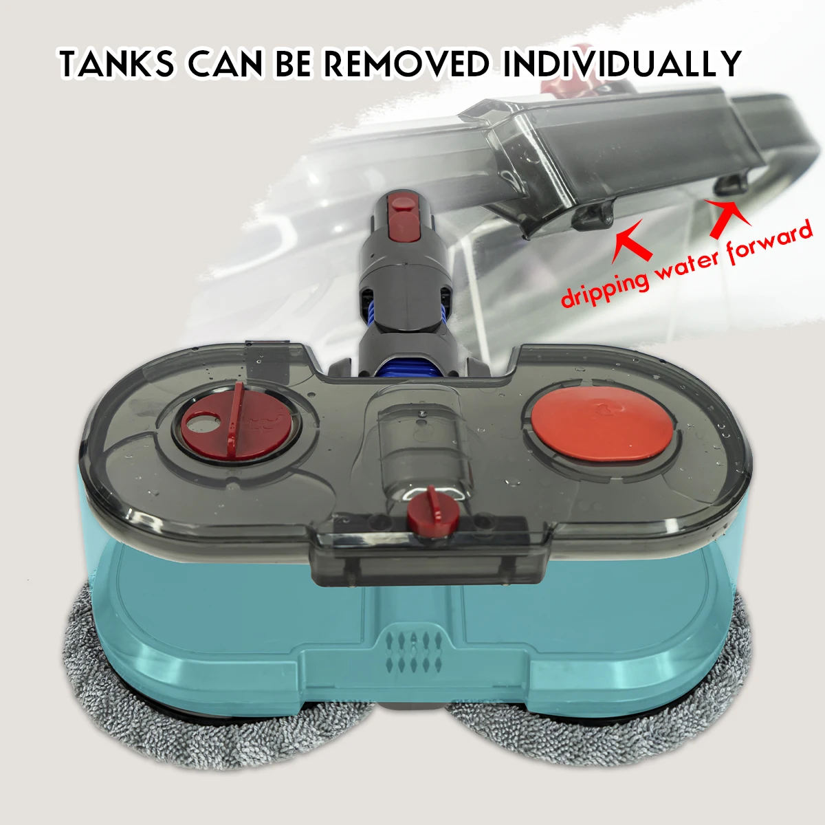 Updated Version Wet Dry Water Tank Mop Pad Electric Head Brush For