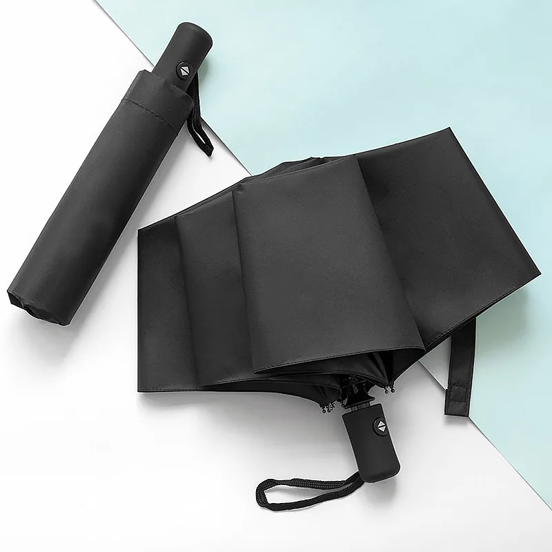 OK Umbrella Custom Printing Full Automatic Promotional UV Waterproof 3 Folded Umbrella for Hotel Bank Company