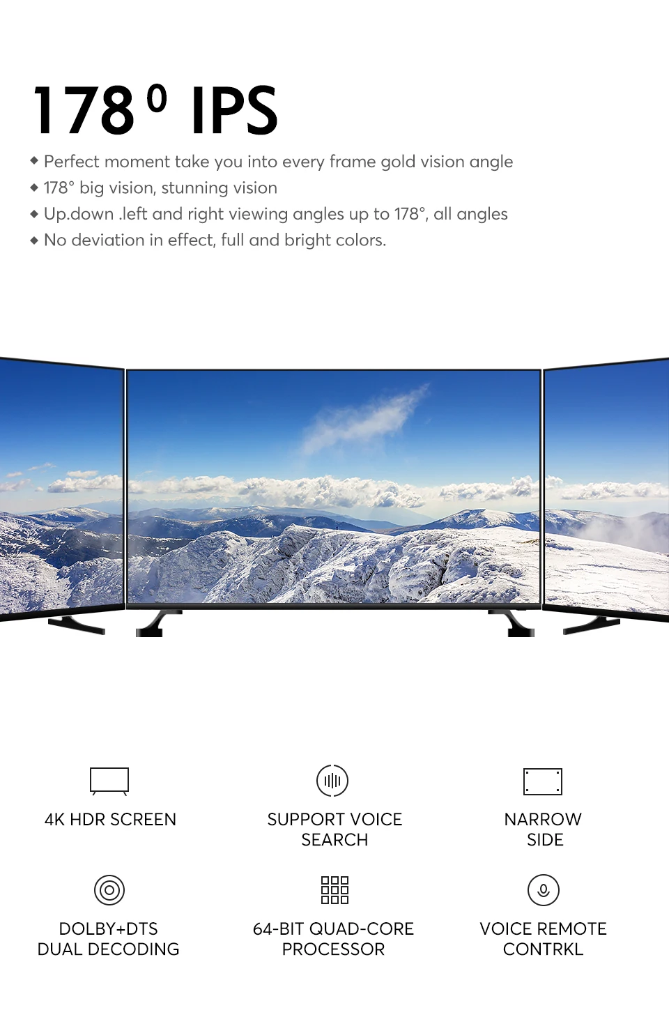 32de1 Hot Sell 32inch 4k Fhd Led Smart Tv Flat Screen With Tempered