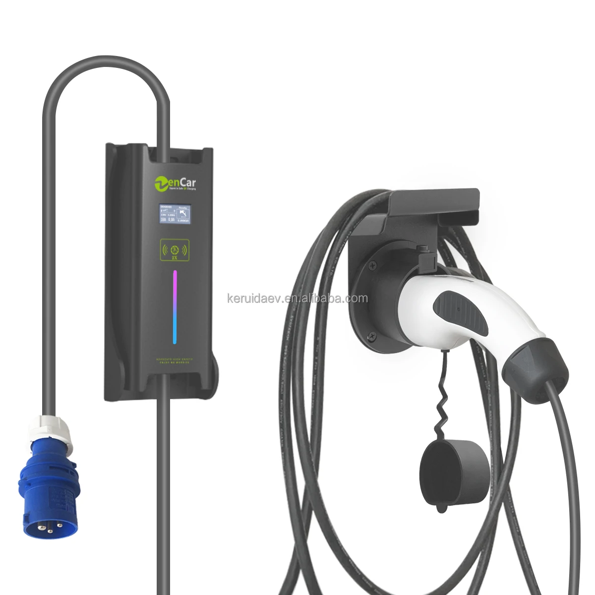 Zencar 32a Ev Charger For Hyundai Kona Ev Car Blue Cee 3 Pins Ev