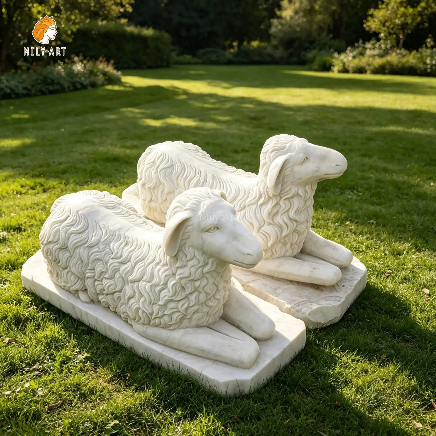 MILYガーデン彫刻動物彫刻大型石羊大理石羊像販売中| Alibaba.com