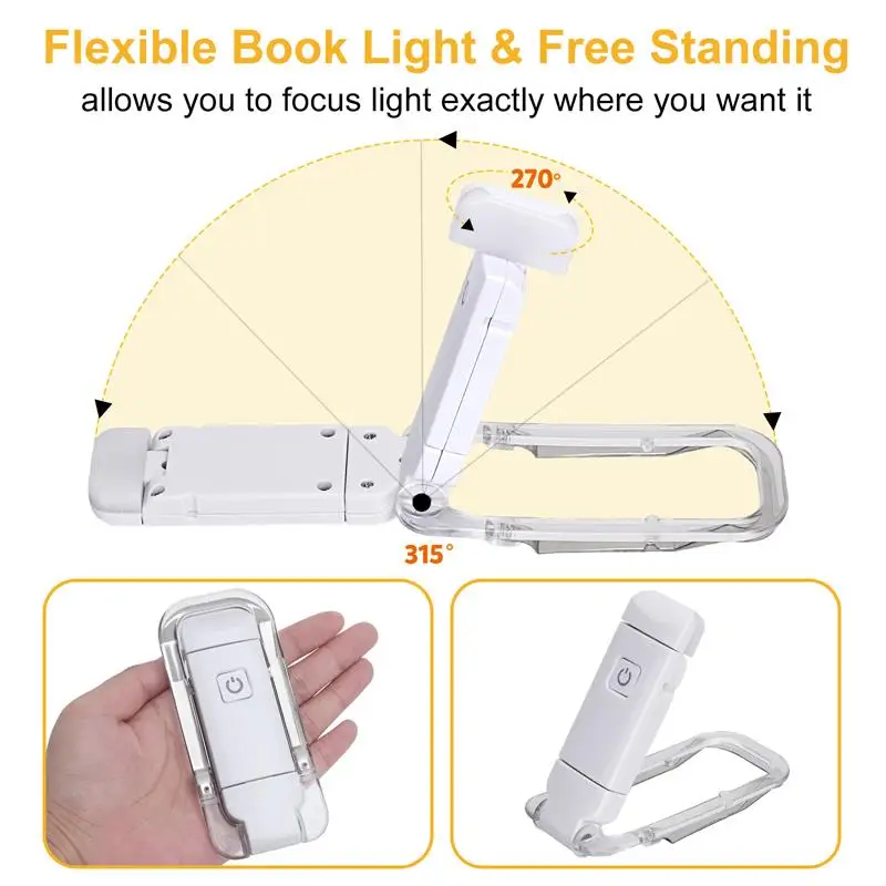 product led usb rechargeable book reading light brightness adjustable eye protection clip book light portable bookmark read light-41