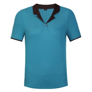 Wholesale Custom Logo Summer Restaurant Massage Spa Hotel Waitress Uniform  Restaurant Uniform Wait Staff Polo Shirt