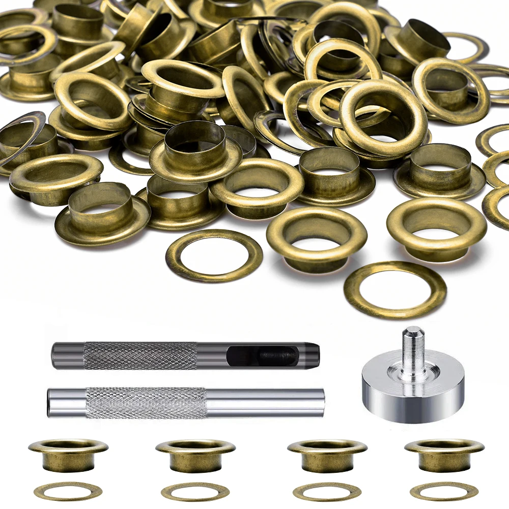 100 набор/упаковка металлические люверсы 2-17 мм