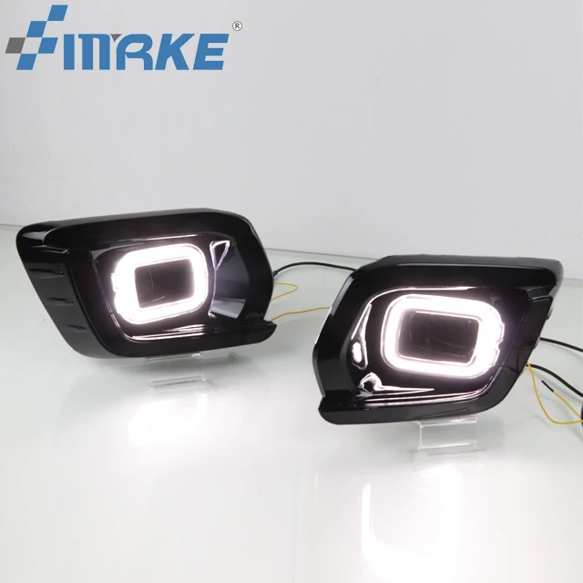 Smrke LED DRL for Ford Ranger Wildtrak 2019 2020 Daytime Running Light Fog Lamp with Turn Signal